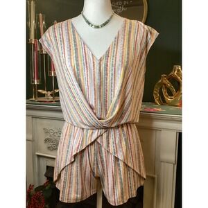 BCBGeneration Romper XS Multicolor Excellent Twist Front Striped